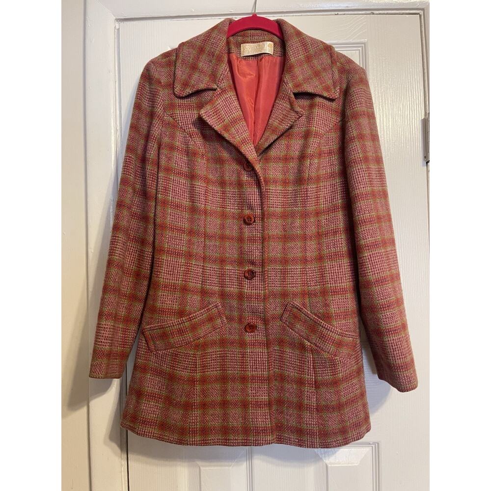 VTG 70’s Pendleton USA Virgin Wool Tartan Preppy Riding Longline Jacket Blazer 4 - Picture 3 of 7